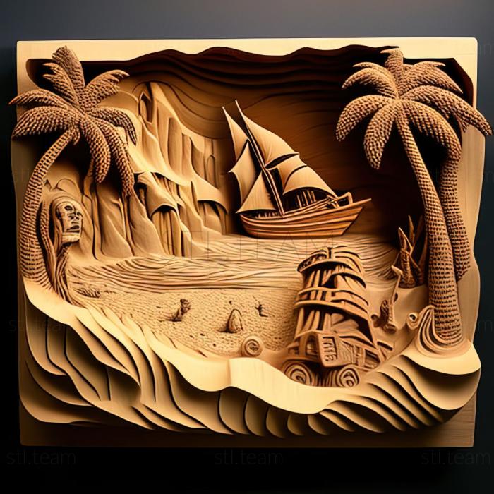 3D модель Таємниця безлюдного острова Таємниця скарбів Де (STL)